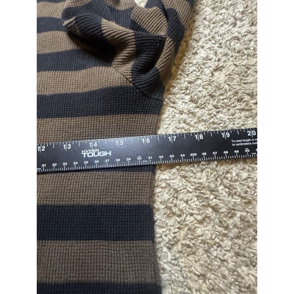 Vans Striped Waffle Thermal Long Sleeve Shirt Brown Black Women’s large - Picture 8 of 9